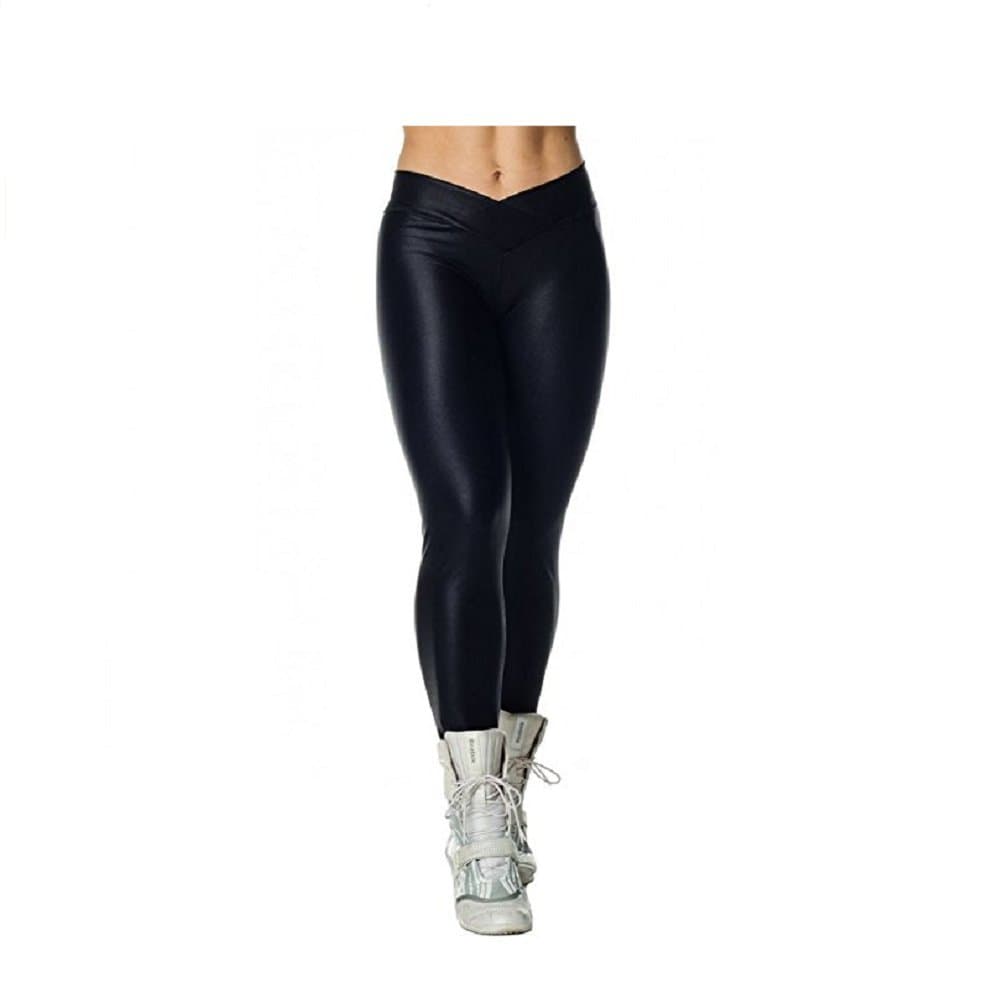 HupplleFashion Neon Stretch Skinny Shiny Spandex Leggings Pants