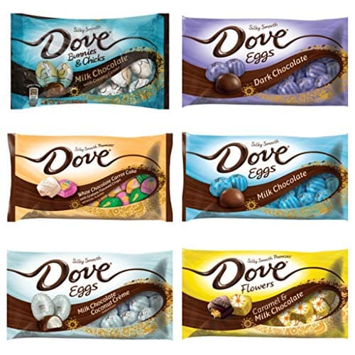 Dove Chocolate Eggs & Promises Easter Candy Ultimate Sampler of 6 Bags - Milk Chocolate, Dark Chocolate, Coconut, Carrot Cake, Caramel, and Bunnies & Chicks (Easter Ultimate Sampler, 6 Bags)