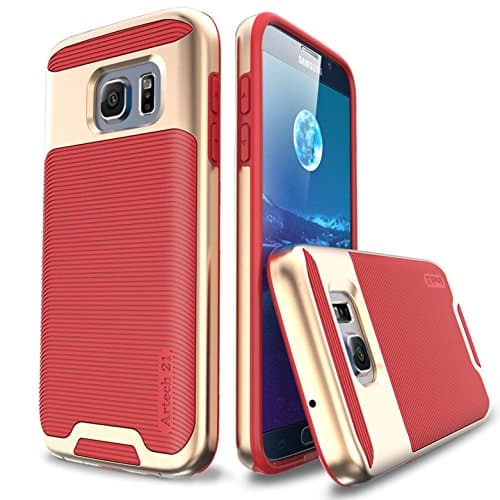 Galaxy S7 Case -- Artech 21 [Vivid Arkansas Series] Slim Dual Layers [ Shockproof ] [Drop Proof ] Textured Pattern Anti-Slip Protective Cover Case For Samsung Galaxy S7 -- [IronHeroRed]