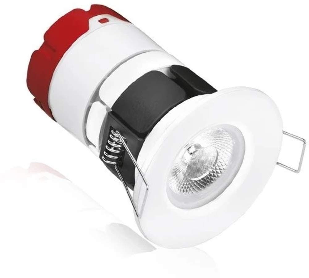 Aurora MPRO1, 7w Fixed IP65 DIMMABLE FIRE Rated Downlight Colour 4000k Cool White and White Bezel