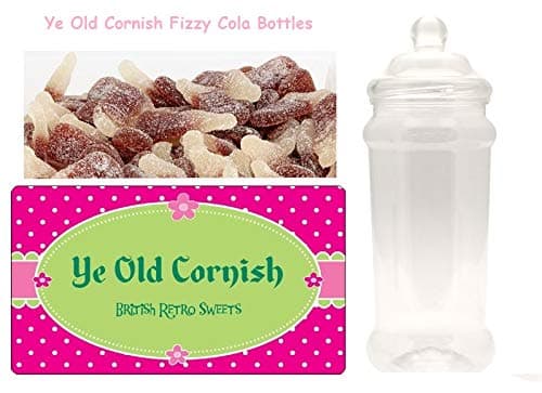 Ye Old Cornish Fizzy Cola Bottles English Candy Jar 300g