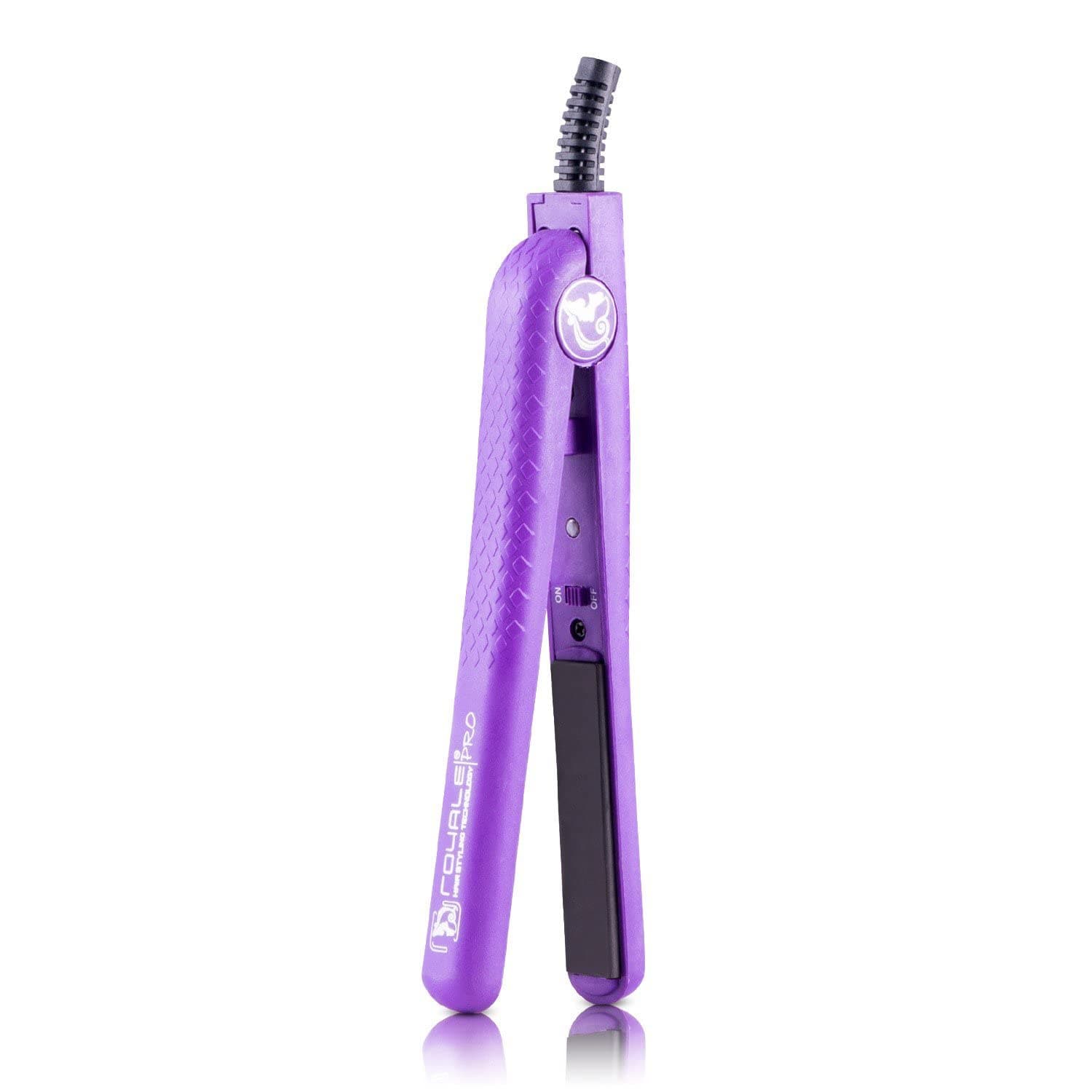 Royale Classic Diamond Deep Purple Soft Touch Professional Flat Iron Hair Straightener - 100% Ceramic Tourmaline Plates - Nano & Floating Plate Technology - Far-Infrared Heat - Anti-Static, Anti-Frizz