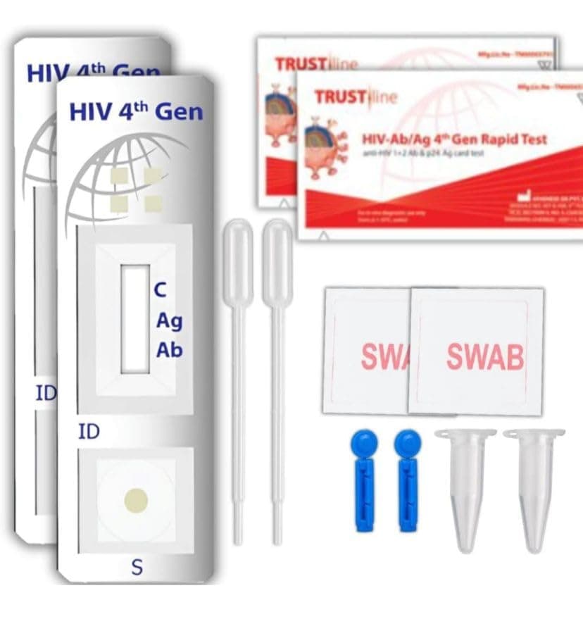 Trustline HIV 4th Generation Rapid Home Self-Test Kit (Pack of 2)