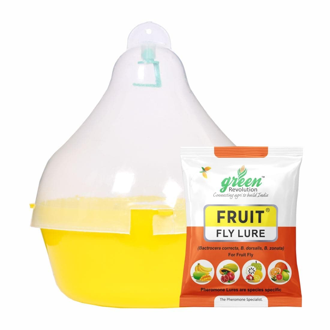 MaxPlus Pheromone Trap with Fruit Fly Pheromone Lure (Bactocera correcta,zonata,dorsalis pheromone Trap) Fruit Fly Trap Pack of 5