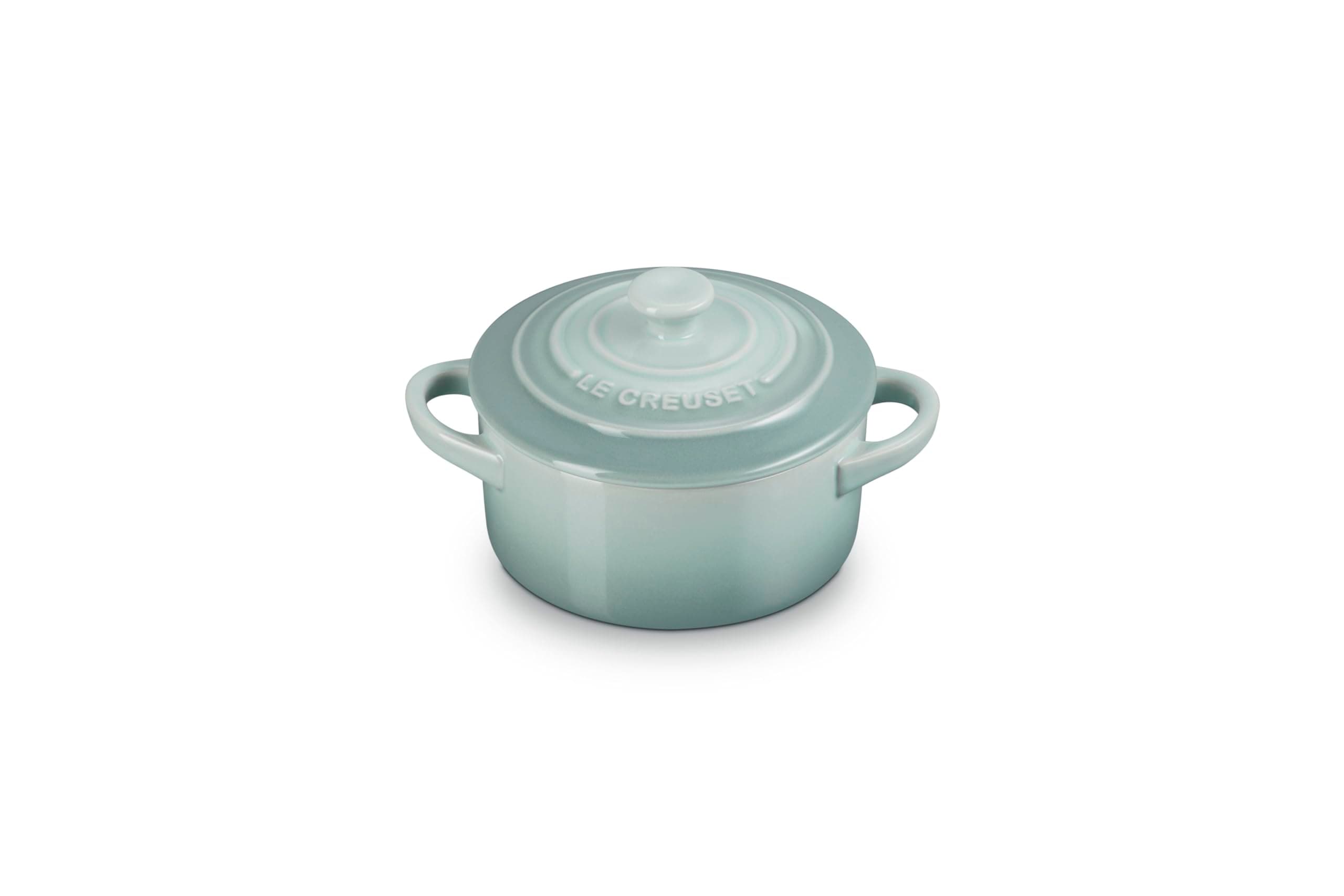 Stoneware Mini Round Cocotte, 8 oz., Sea Salt