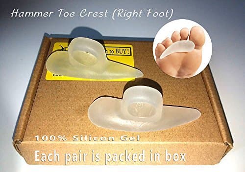 USFOOT® 100% Silicon Gel Hammertoe Crest/Cushion. Hammertoe Ring Design, (1 Pair), Left/Right Available. Relieve Stress Pressure on Toe Joint and Pain on The Ball of The Foot During Moving. (Right)