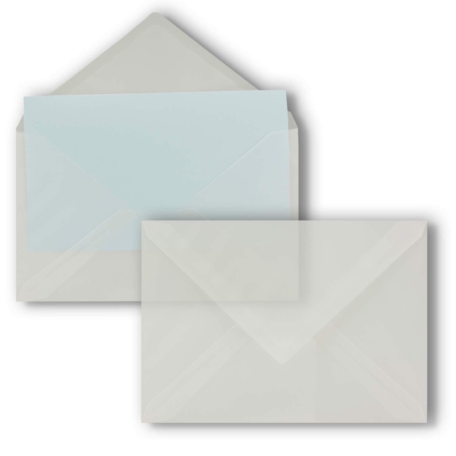 75x envelopes in transparent - DIN C5 envelopes 22.9 x 16.2 cm - wet glue without window - Christmas, greeting cards - FarbenFroh series