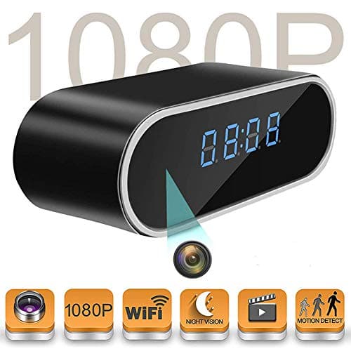 Hidden Camera in Clock TenGong Spy Alarm Clock WiFi Hidden Cameras 1080P Video Recorder Wireless IP Camera for Indoor Home Security Monitoring Nanny Cam with Night Vision (Video-Only)