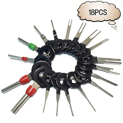 YAWALL Terminals Removal Key Tool, Car Pin Extractor, Key Extractor Connector, Auto Electrical Extractor Puller, Depinning Tool Set 18pcs