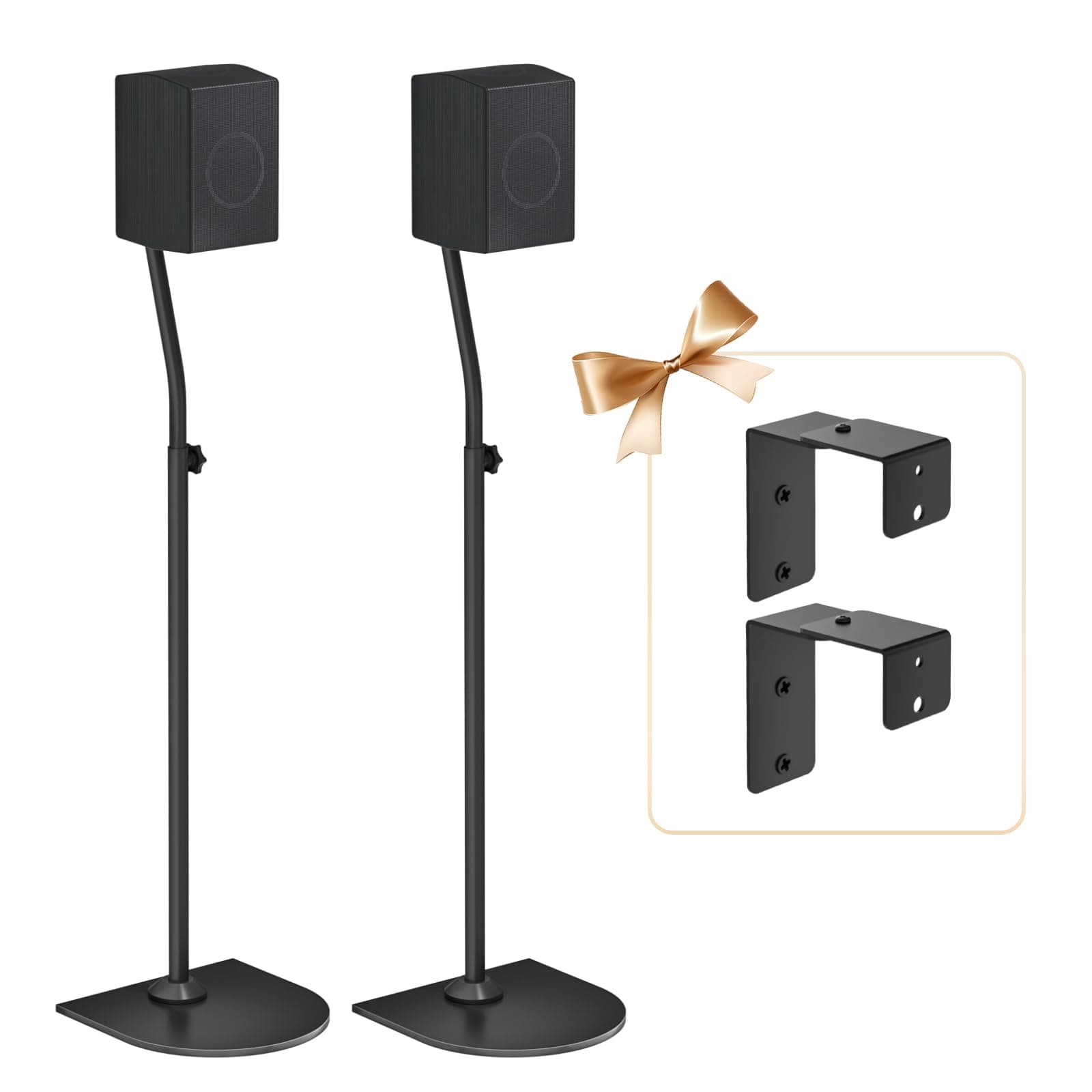 Speaker Stands Pair for Samsung HW-Q990F/Q990C/Q990D Rear Speaker Stand with Wall Mount - Height Adjustable Speaker Floor Stands for Q Series Samsung Speaker Stands Pair with Keyhole or Thread Hole