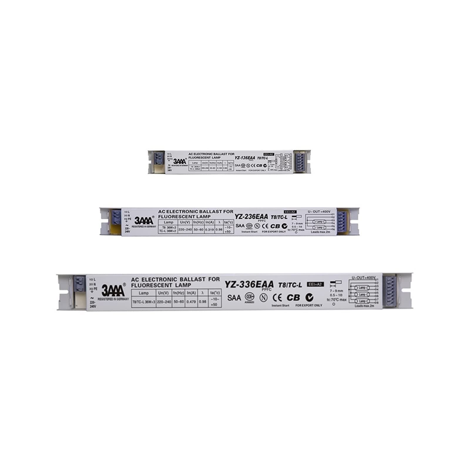 NOVOCE 220V YZ-136EAA YZ-236EAA YZ-336EAA T8/TC-L 2 * 36W 3 * 36W T8 Electronic Ballast For T8 36W Fluorescent Lamp Advertising Light Box (Size : YZ-136EAA)