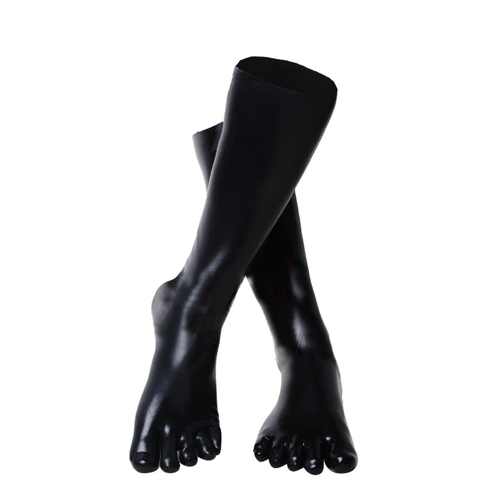 EXLATEX Unisex Knee High Latex Toe Socks Calf Stockings Costumes