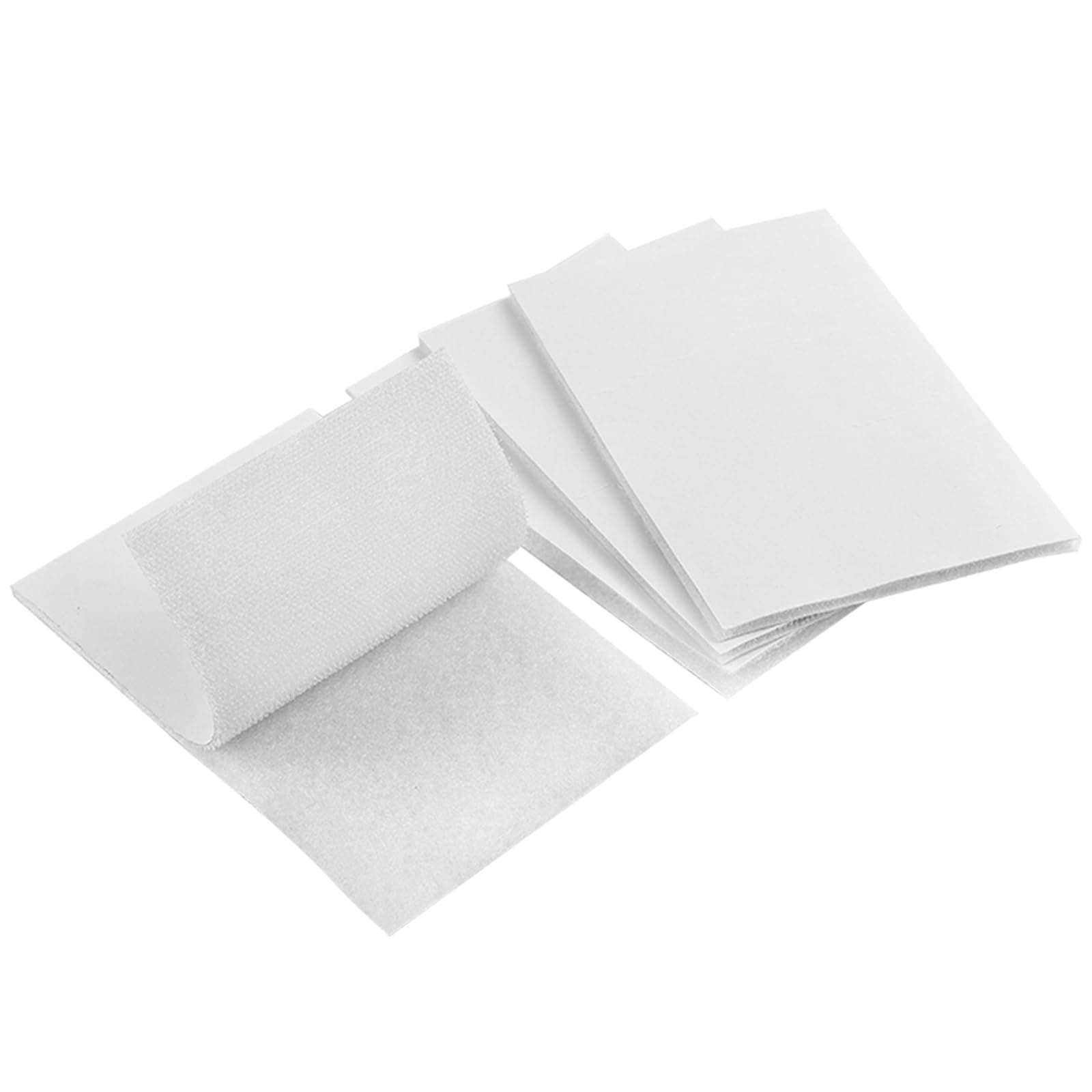 Melsan 4x6 Inch Hook and Loop Tape Heavy Duty - 4 Sets - Strong Back Adhesive Fastener for Home Office Indoor Outdoor Use - Instead of Holes and Screws, White