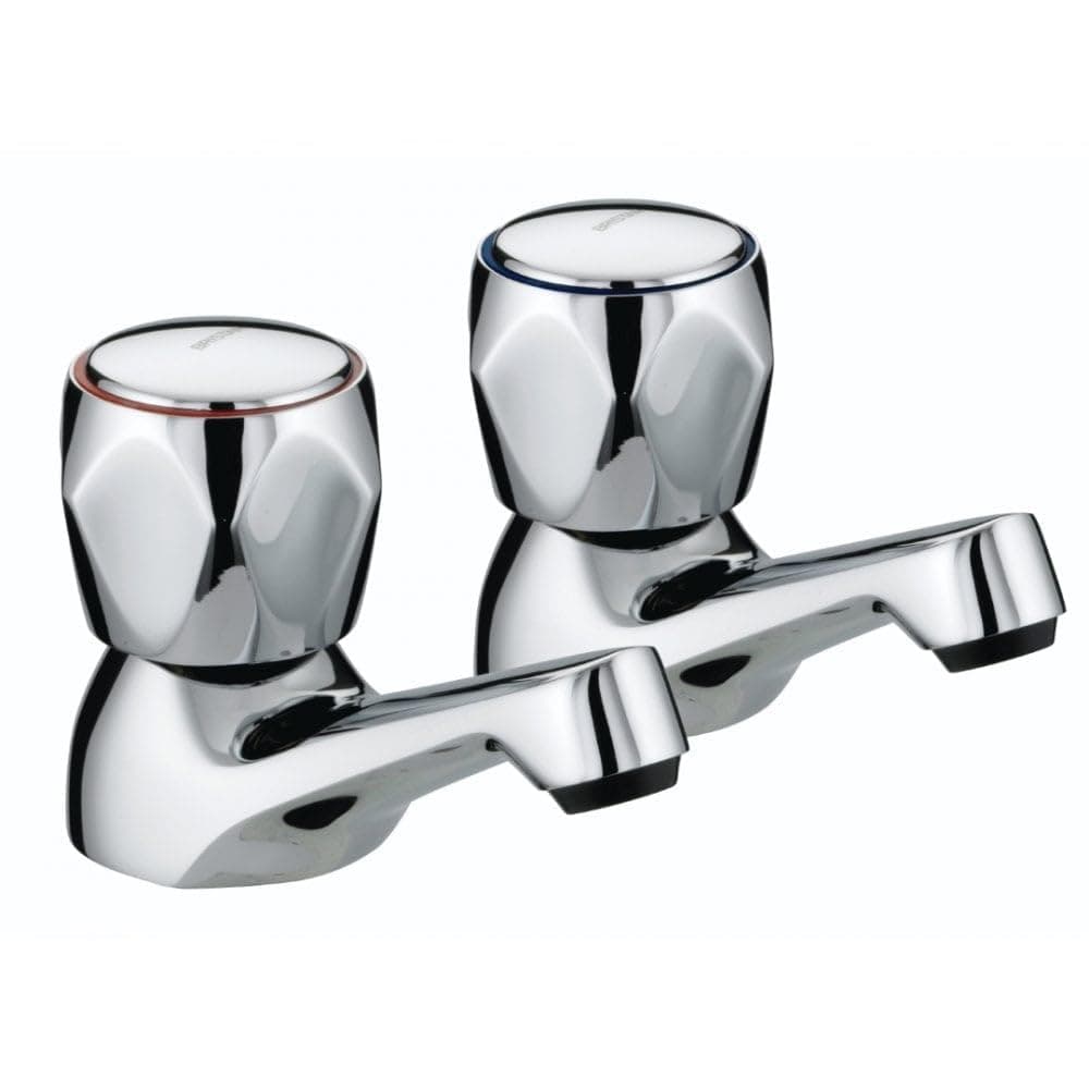 Club Basin Taps Chrome Plated With Metal Heads, Basin Pillar