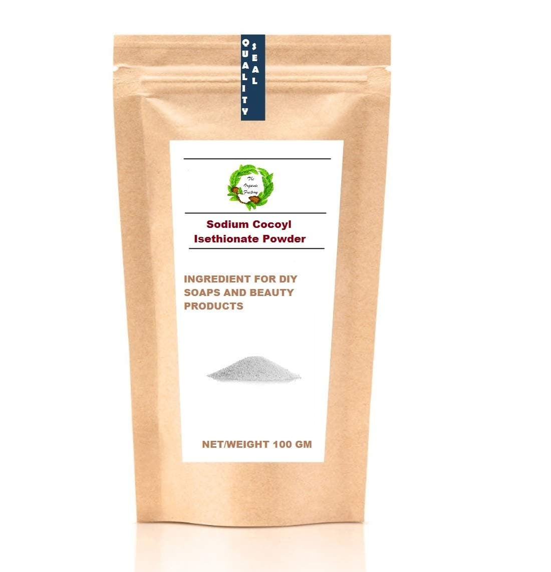 THE ORGANIC FACTORY Sodium Cocoyl Isethionate Powder (SCI) 200gms/ 500GMS (200gm)