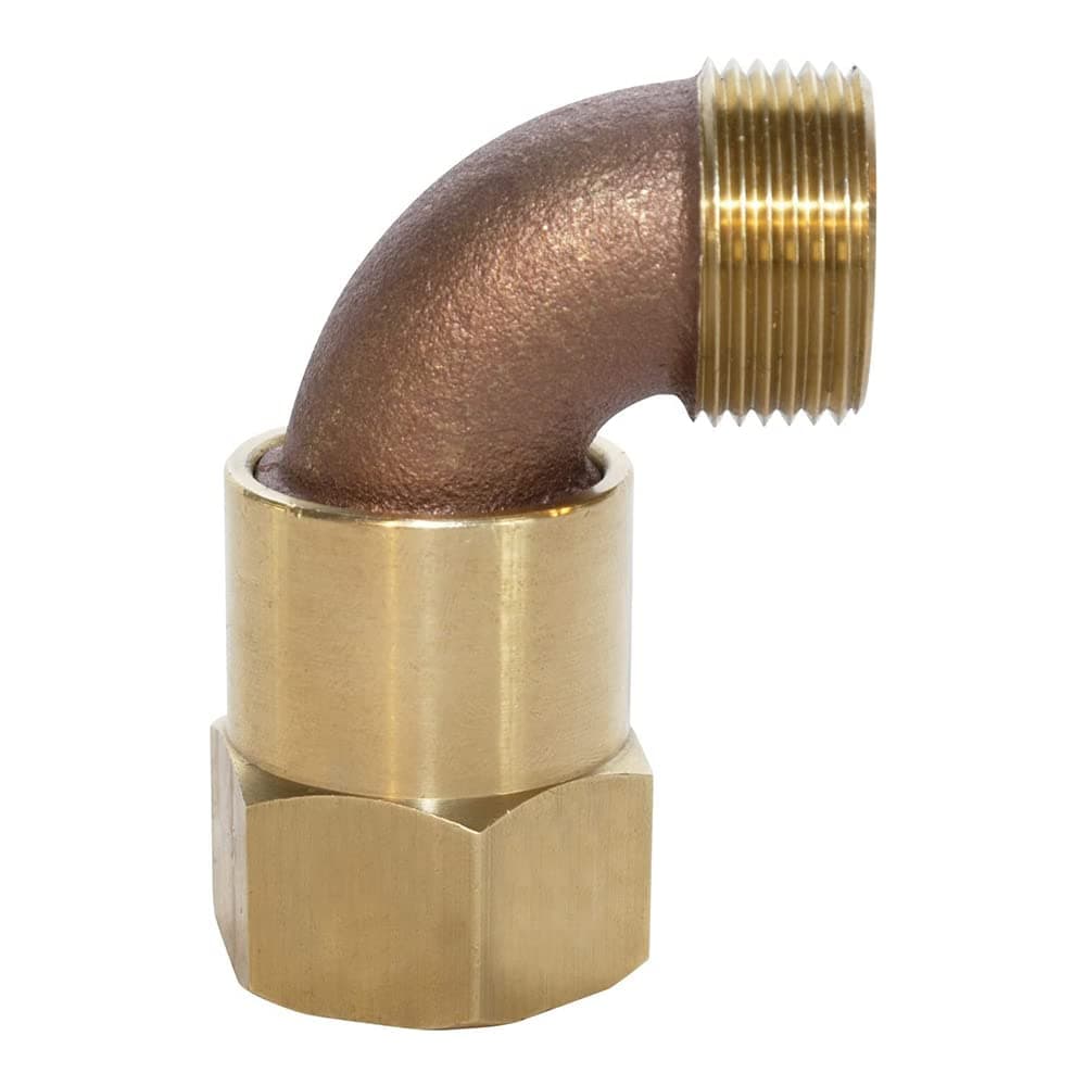 UnderhillGarden Hose Swivel, 1-Inch FPT x 1-Inch MHT Outlet, Metal Connectors, Adapter, Fittings, Outdoor Garden, Solid Brass, HS-101