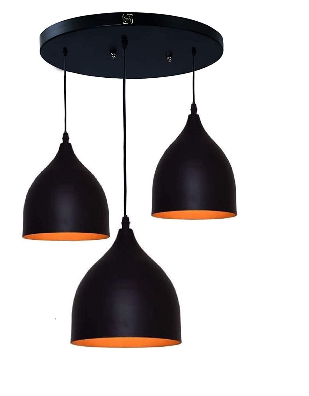 JAI SHIV INTERNATIONAL Indoor /Outdoor Aluminium 3 Light Round Base Chandelier without Bulb