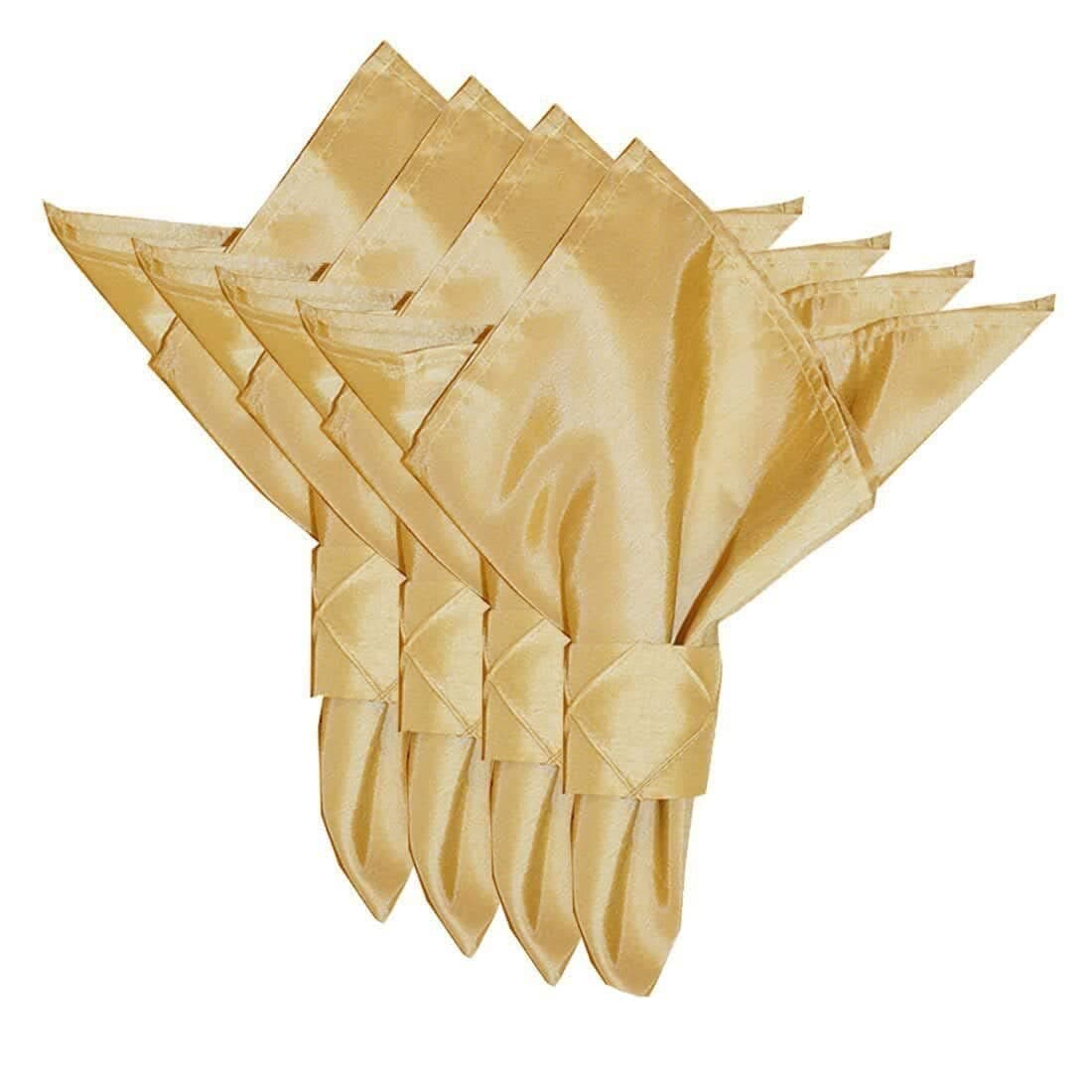 Sweet Pea Linens Gold Shantung Cloth Napkins - Set of Four