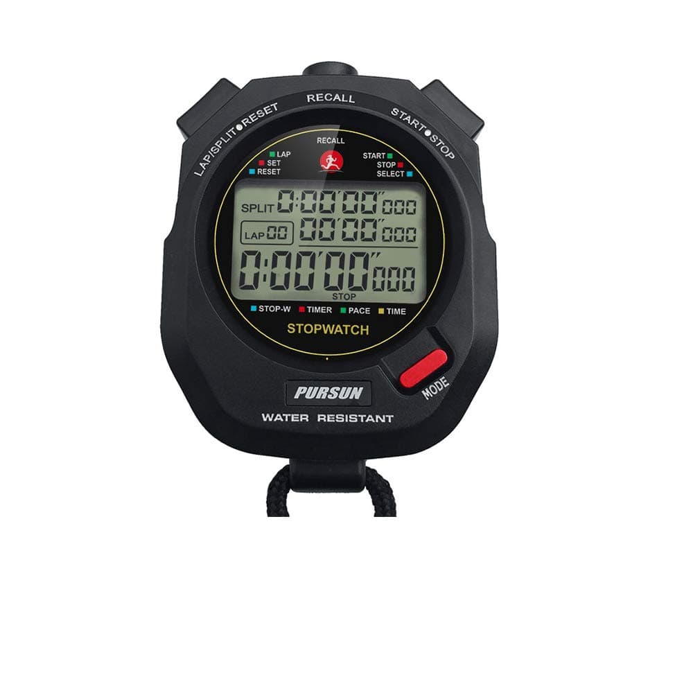 Professional Timer Stopwatch, Digital Sports Stopwatch with Countdown Timer, 100 Lap Memory, 0.001 Second Timing,Water Resistant,Multi Functional Stopwatch for Swimming Running Training Etc