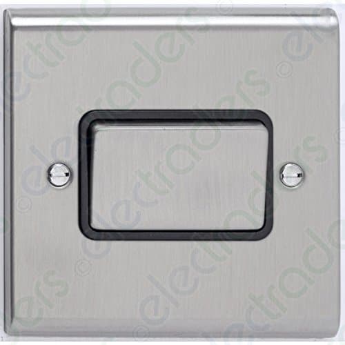 Deta SD1247SSB Fan Isolator Switch - Triple Pole (Stainless Steel/Black Insert)