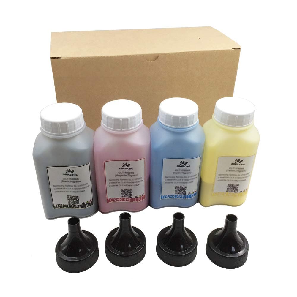 Toner Refill Powder Compatible for HP 202a CF500A CF501A CF502A CF503A 202X Toner Cartridges Used in MFP M281fdw M281cdw M281dw M254dw 4-Pack (Without Tools)