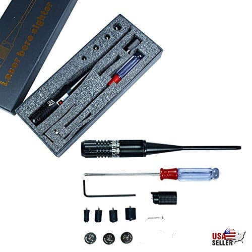 Red Laser BoreSighter Bore Sight Kit for .22 -.50 Caliber Handguns, Scopes and Rifles, Quick Resetting of any Sight, Lightweight & Extra Durable | Warranty Included