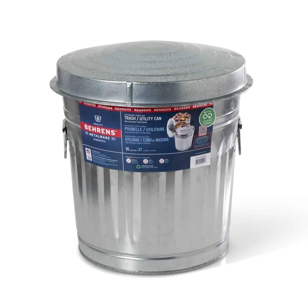 10-Gallon Trash Can with Lid