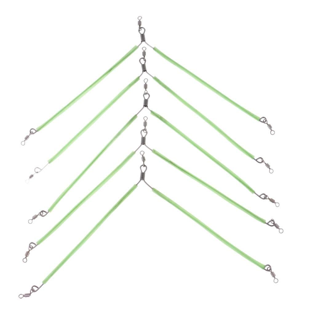 Anti Booms Fishing Bracket with Snap, Set of 5 Bent-Luminous Fishing Rig Light Boom Sea Fishing