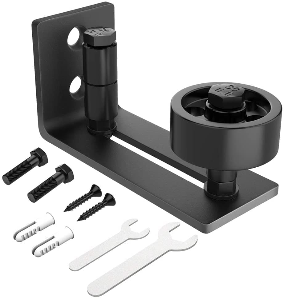 ZEKOO Sliding Barn Door Floor Guide: 8 Setup Options Barn Door Guides for Bottom - Wall Mounted Barn Door Guide Adjustable Roller - Flush Bottom Barn Door Hardware Easy Assembly