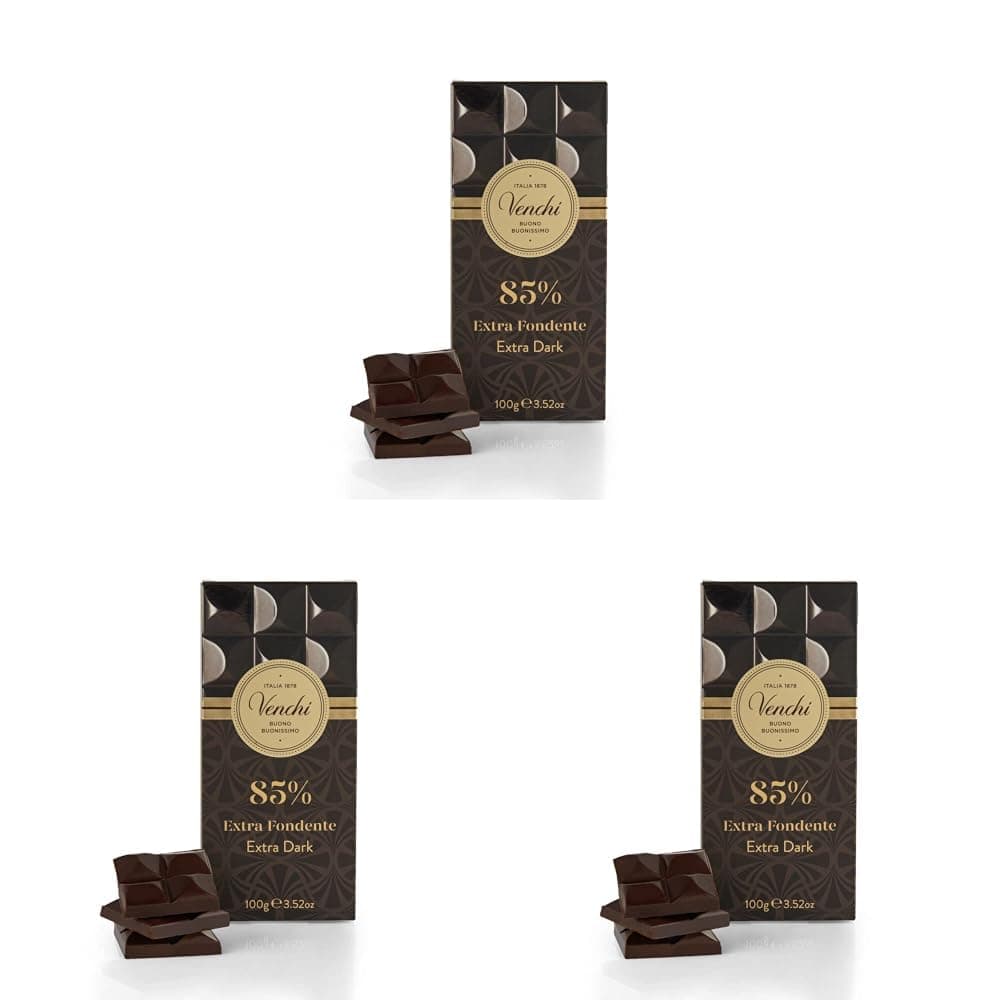 85% Extra Dark Chocolate Bar, 3.52oz - Fine Cocoa Blends - Gluten Free - Vegan (Pack of 3)
