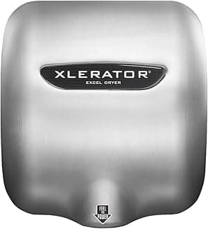 XL-SB Automatic High Speed Hand Dryer with Brushed Stainless Steel Cover and 1.1 Noise Reduction Nozzle, 12.5 A, 110/120 V