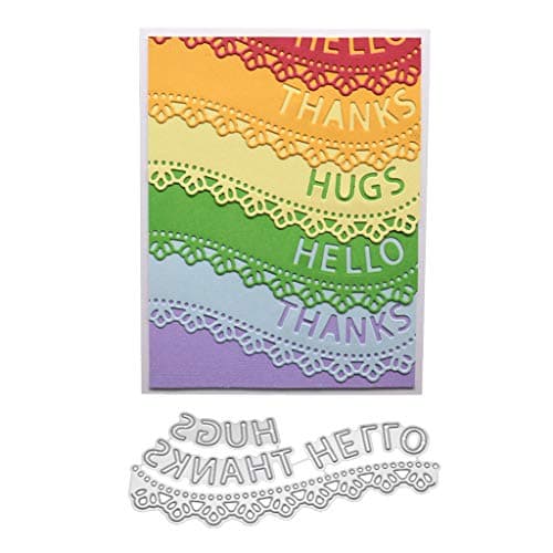 Hukai Thanks Hello Metal Cutting Dies Stencil DIY Scrapbooking Album Stamp Paper Card Embossing Crafts Decor,Good Gift for Your Kids to Cultivate Their Hands-on Ability