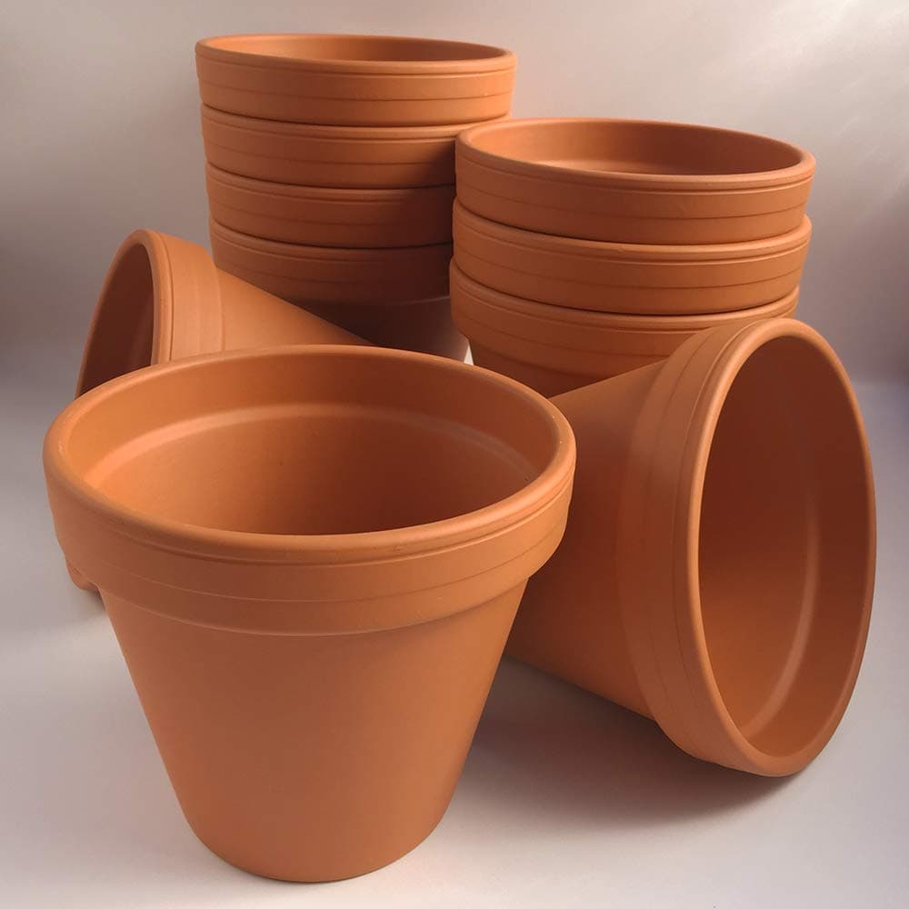 [F17] Terracotta plant pots (pack of 10) 175mm diameter x 155mm high