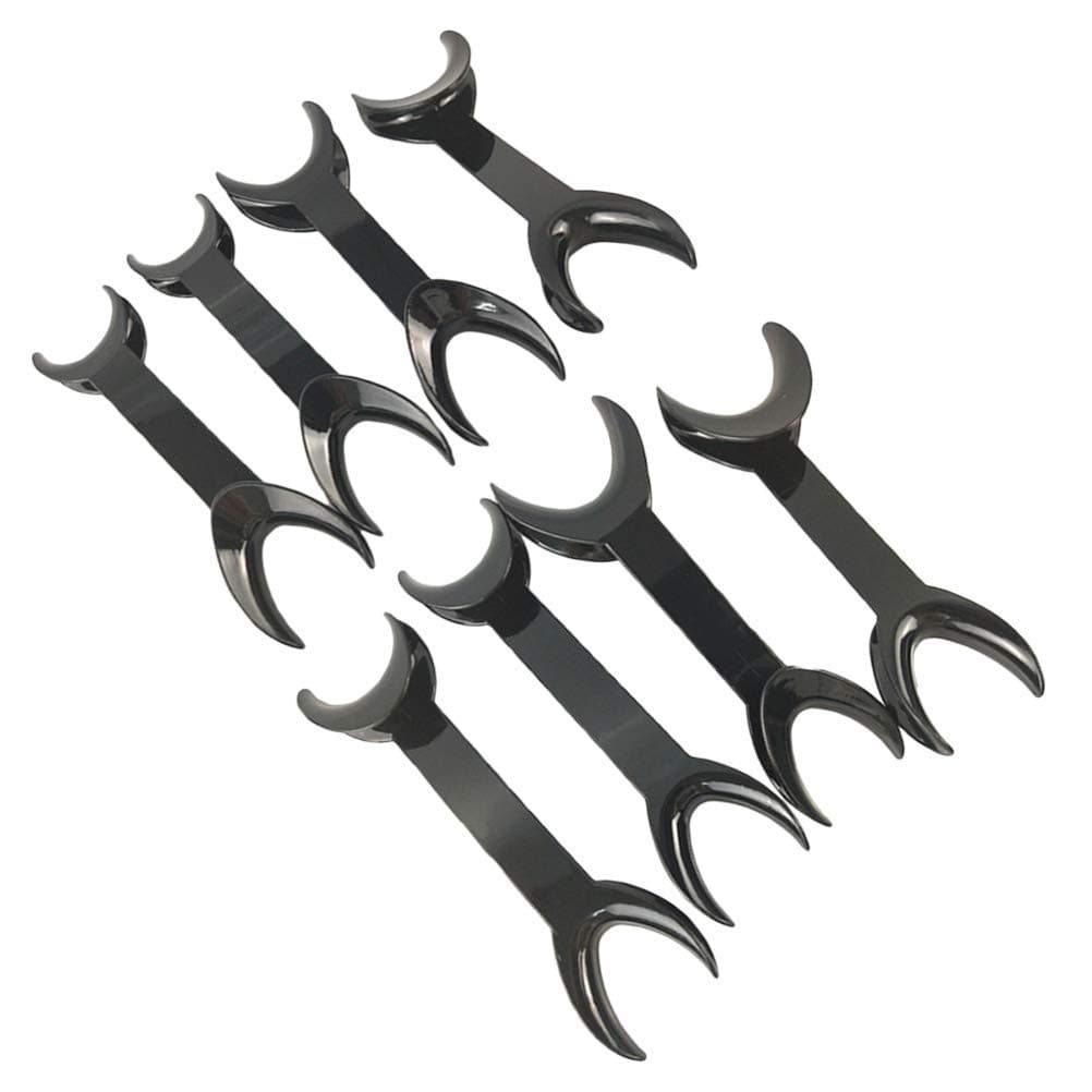 SALAKA 8pcs Black Double Head Mouth Opener T-Shape Intraoral Cheek Lip Retractor Opener Dental Tool