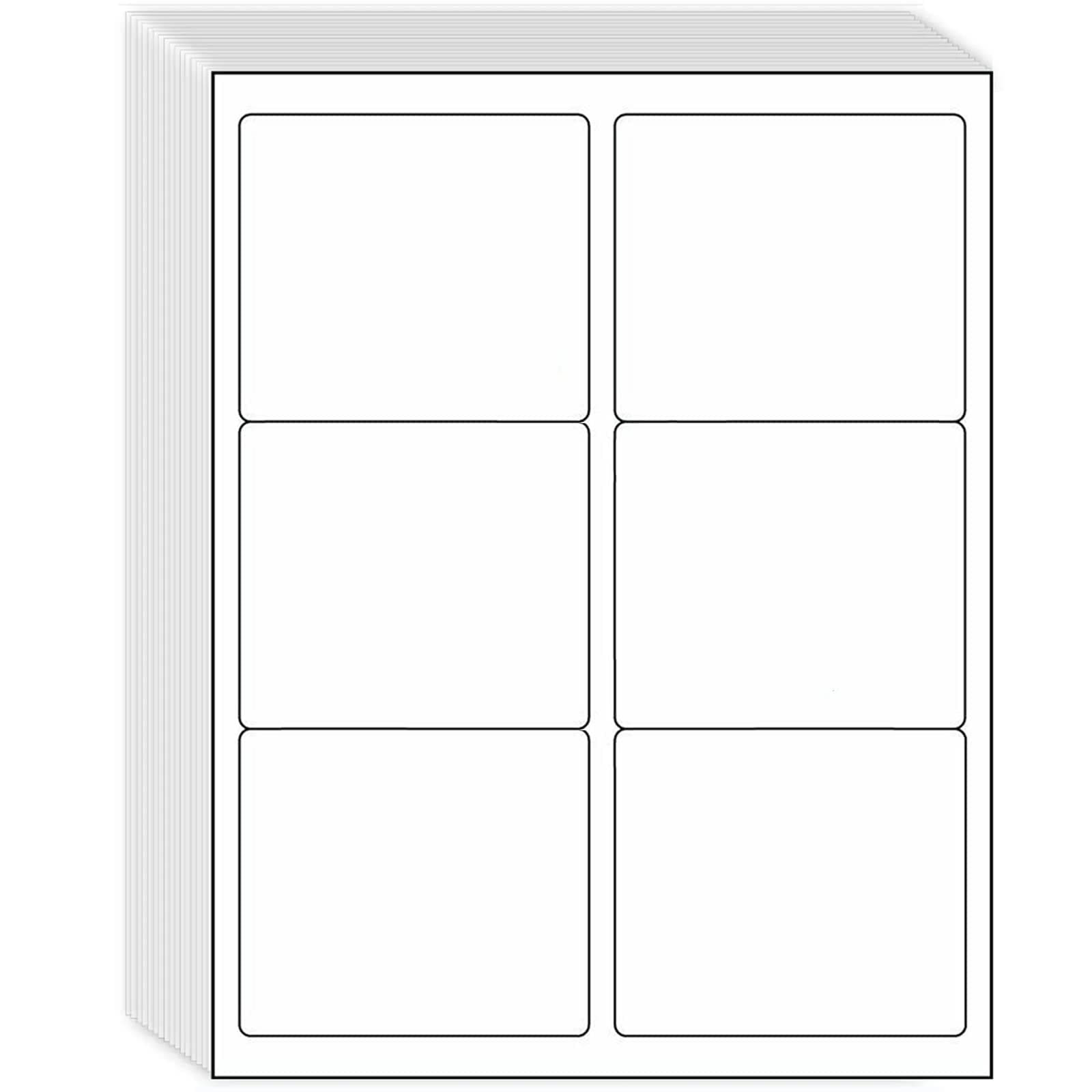 3-1/3" x 4" Shipping Address Labels 3000 Label Stickers Paper for Laser/Inkjet Printer 6 per Page Printable Mailing Labels, FBA Box Labels - Matte, 500 Sheets