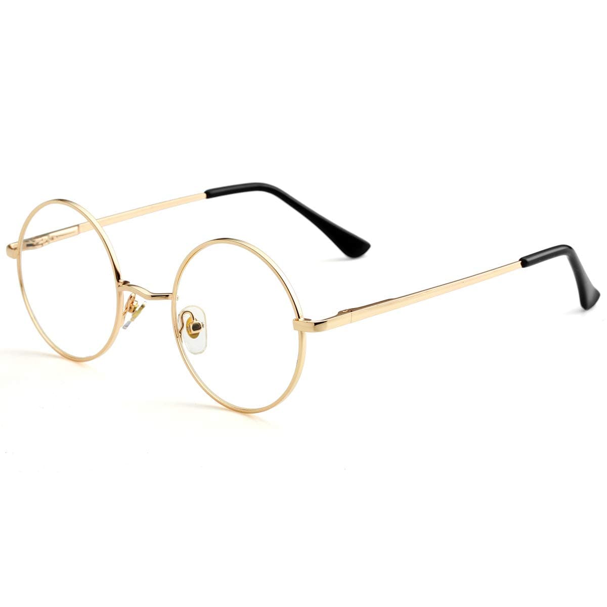 Small Round Clear Lens Glasses Non Prescription Circle Metal Frame Eyewear