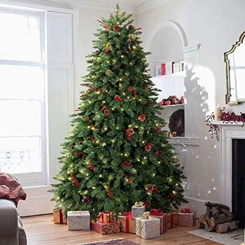 LIFEFAIR 9ft Prelit Christmas Tree Pine Tree