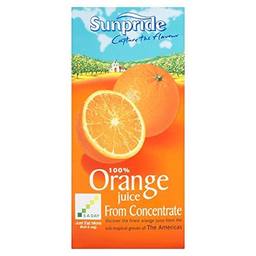 Sunpride 100% Orange Juice from Concentrate 1 Litre (Pack of 12 x 1ltr)