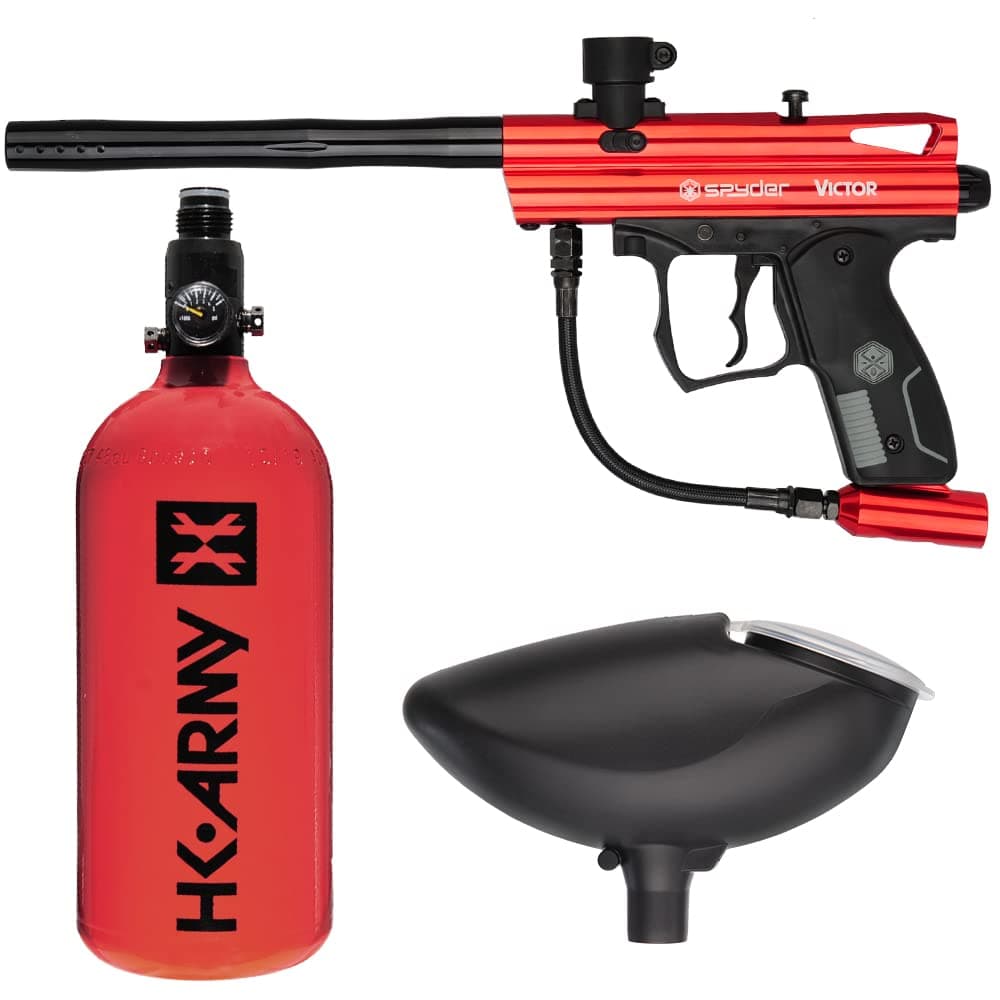 Action Village Kingman Spyder Victor Entry Paintball Gun Package Kit (Gloss Red)