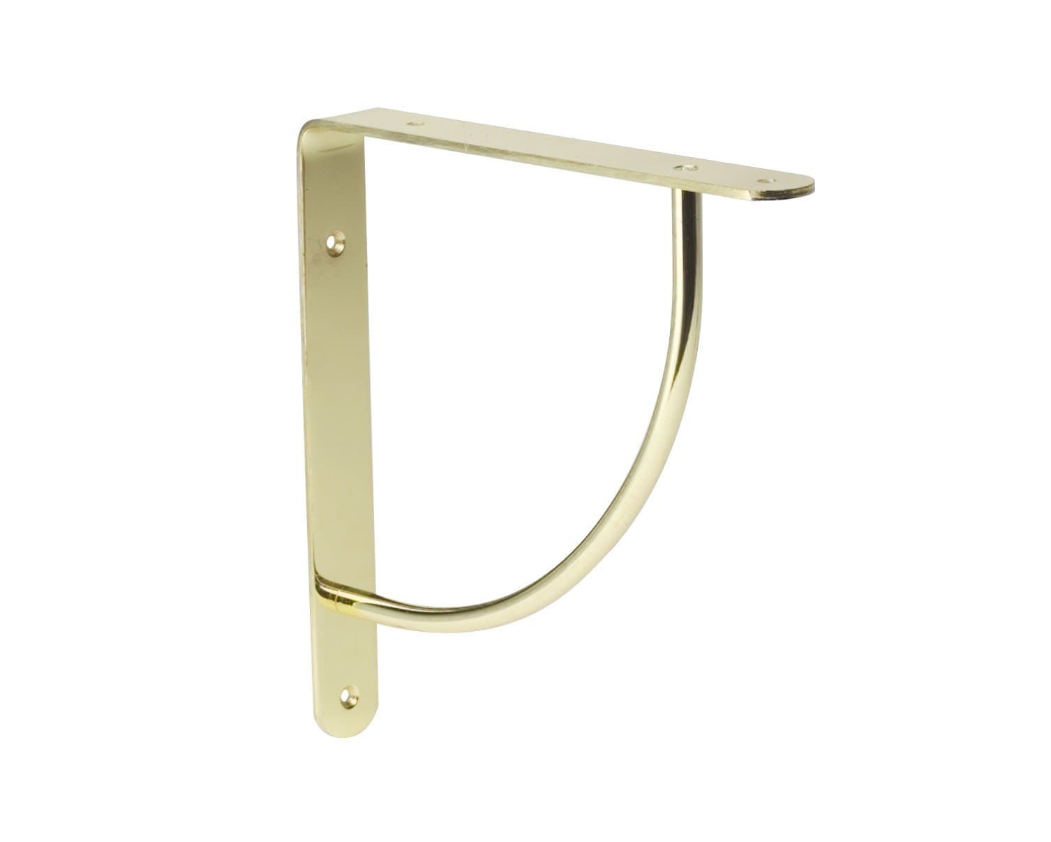 LB-02-8154 Polished Brass Clear Coat Lido Euro Shelf Bracket