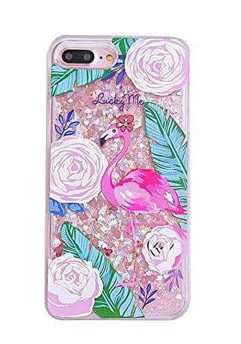 Feibili Liquid Flamingo case for iPhone 6S Plus Luxury Bling Glitter Sparkle Stars Transparent Plastic for iPhone 6 Plus 6S Plus