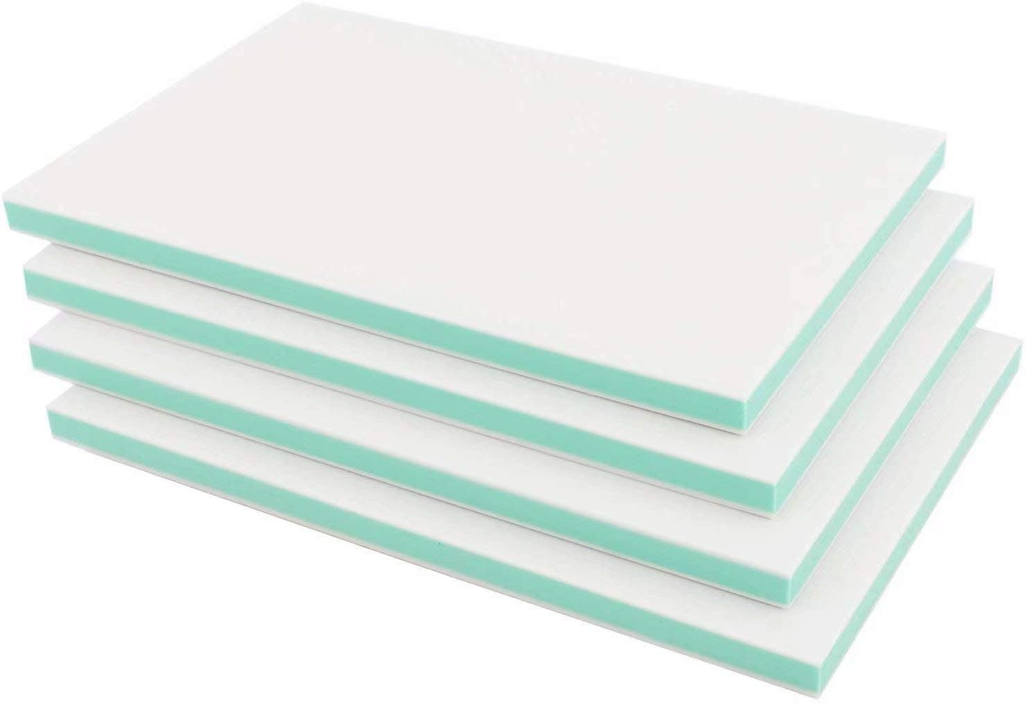 Emivery 4Pcs Square Rubber Stamp Carving Blocks for Stamp Soft Rubber Crafts, Soft and Easy to Carve,4"x6"