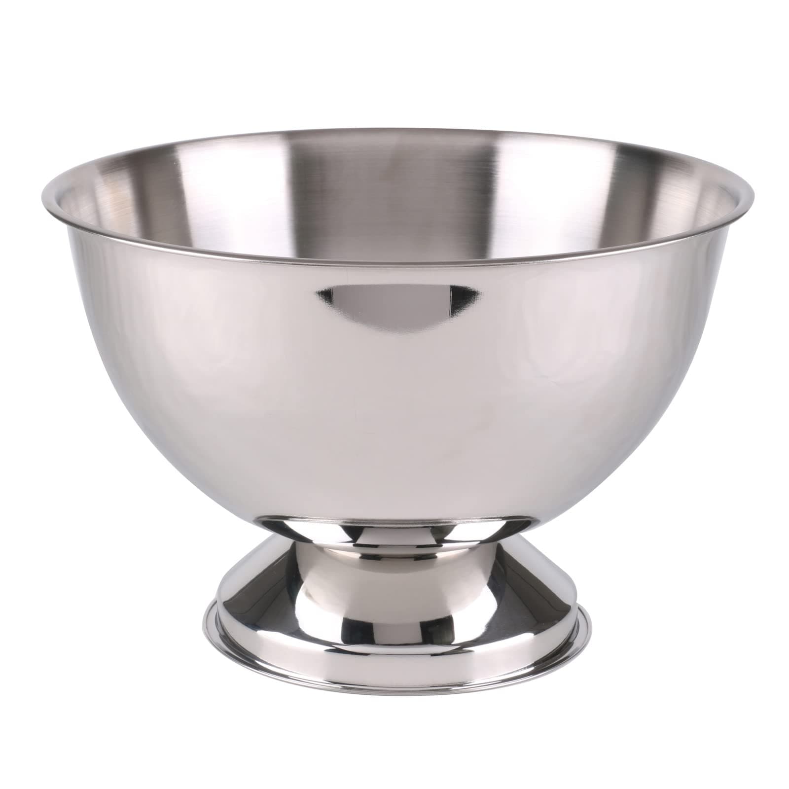 Large Champagne Cooler Stainless Steel Metal Drinks Cooler Bucket Footed Metal Punch Bowl Champagne Bowl Wine Beer Ice Bucket Bowl Party Bar, 34cm x 23cm, Silver