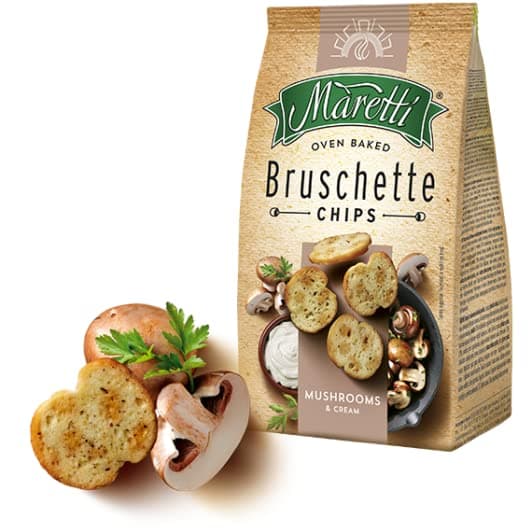 Maretti Oven Baked Bruschette Chips Mushroom & Cream 70G