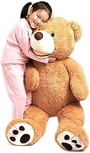 AVSHUB Teddy Bear for Girl Giant 5 feet Stuffed Animals Smile Bear with Footprints Gift for Girlfriend Kids Boys and Girls - Brown Valentine Day