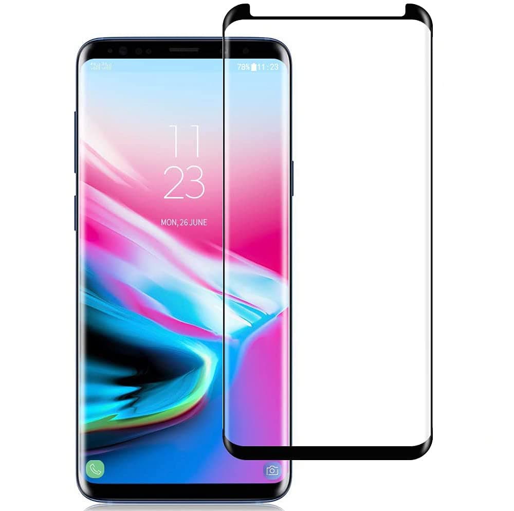 SM SEVENMORE Samsung Galaxy S9 Plus S9+ Full Glue Adhesive Tempered Glass Screen Protector [Updated version]