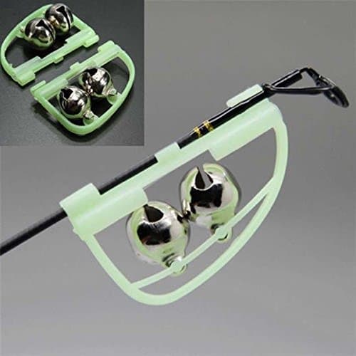 Sumanee 2 X Night Fishing Rod Tip fish Bite Alarm Alert Clip Bells Ring Glow Accessory
