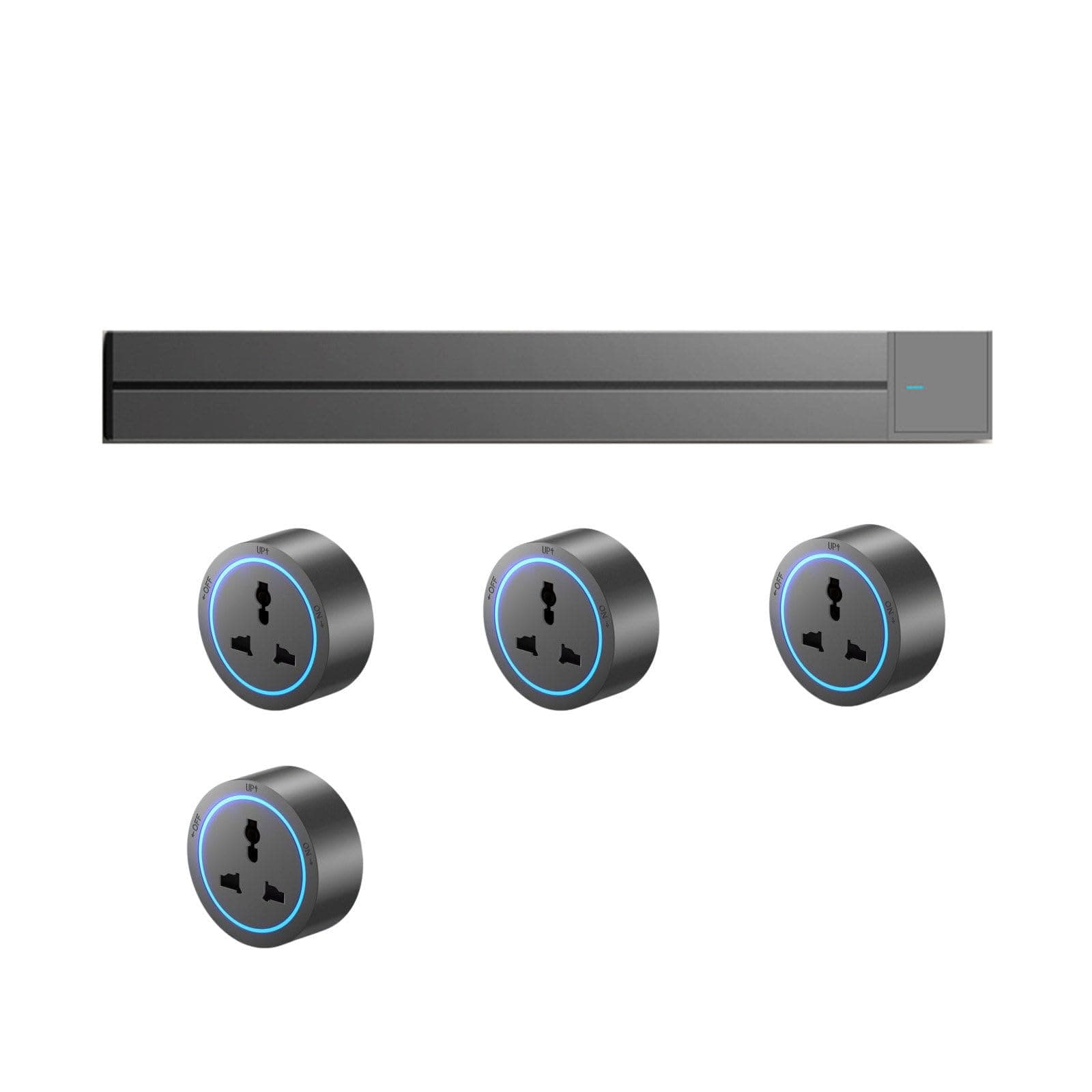 GeRRiT Wall Power Track Socket Universal Home Kitchen Bathroom Office Sockets Pop Replaceable Power Track Socket,Grey-60cm