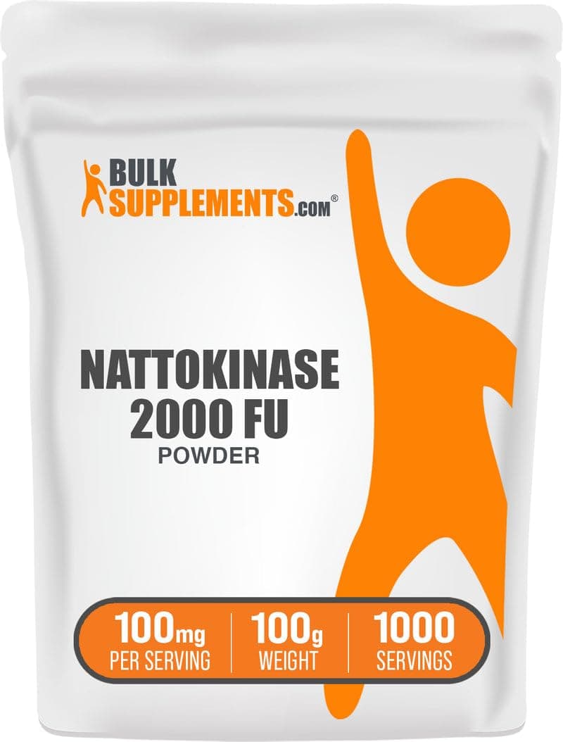 BulkSupplements.com Nattokinase 2000 FU Powder - Sourced from Natto Extract, Nattokinase Supplement - 100mg of Natto Powder per Serving, 100g (3.5 oz) (Pack of 1)