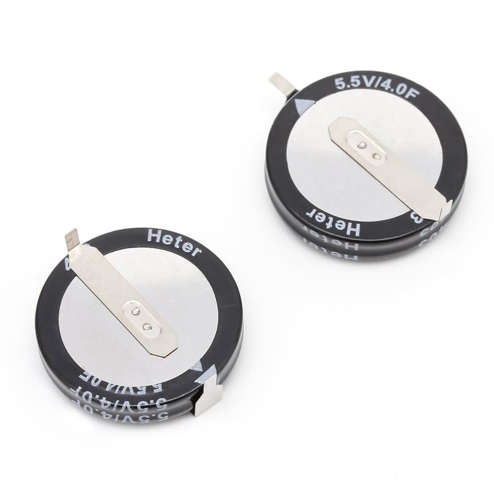 ESden 2Pcs Universal 4.0F 5.5 V Super Capacitor H-Type Button Smart Capacitance